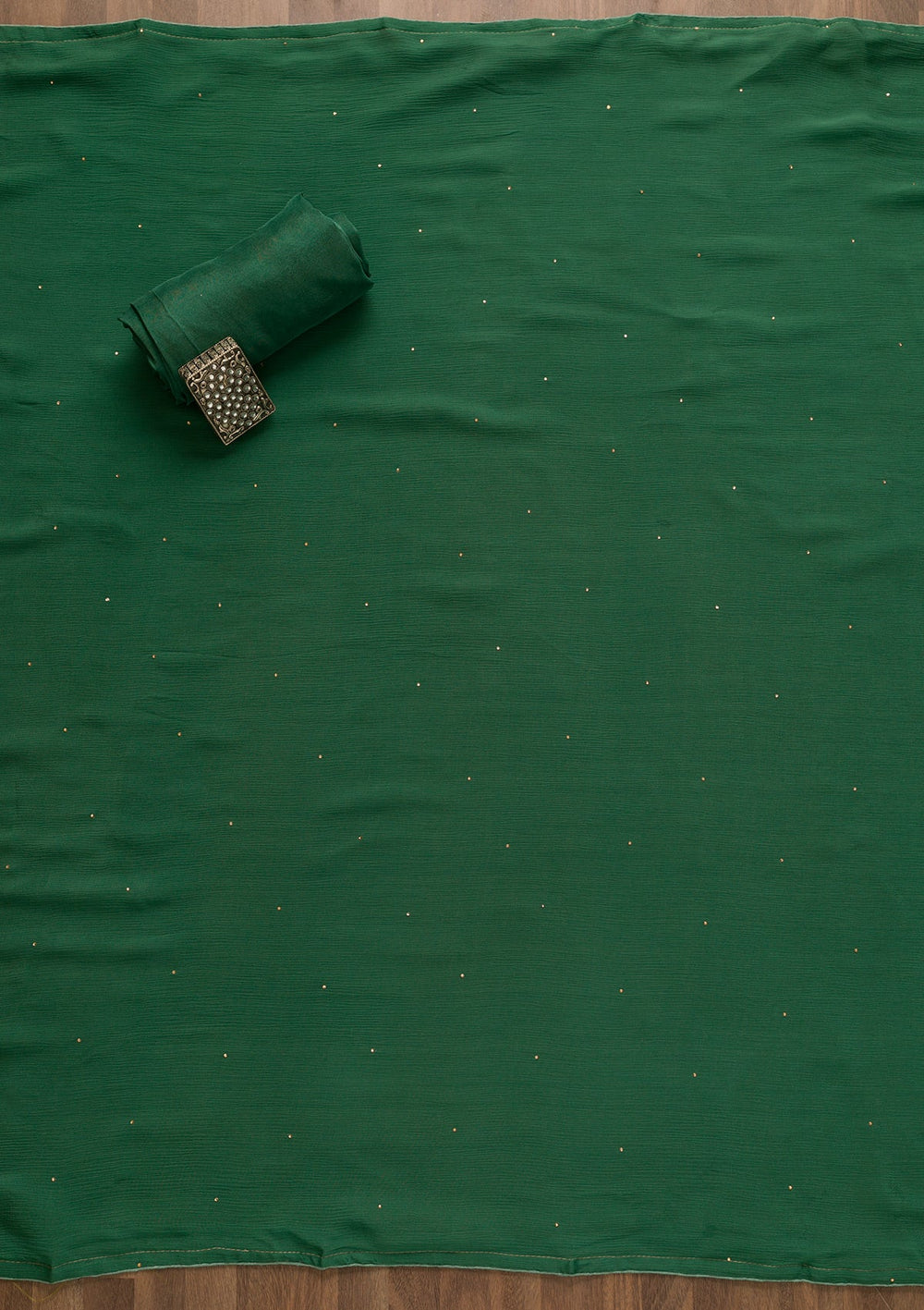 Rama Green Printed Brocade Unstitched Salwar Kameez-Koskii