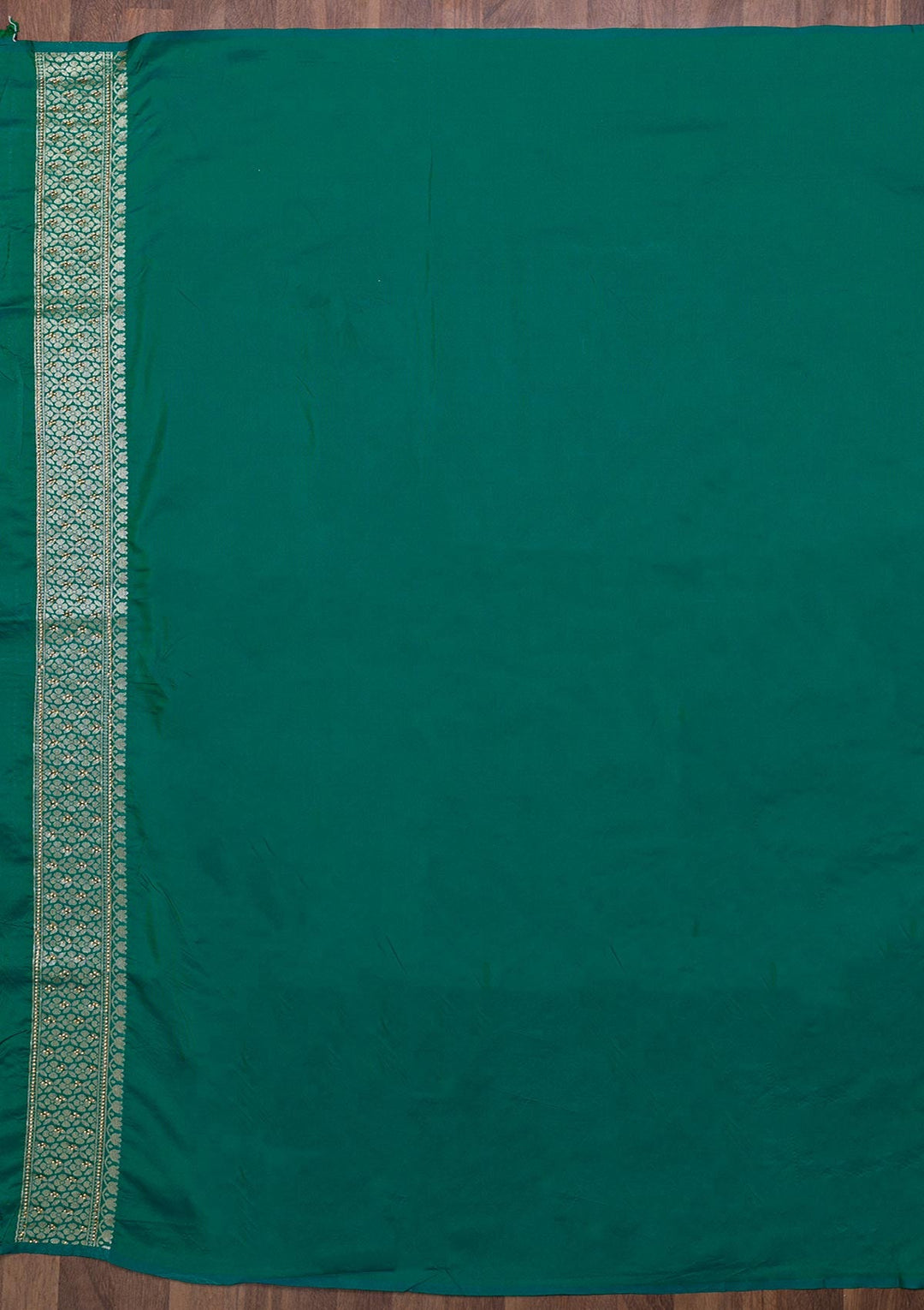 Rama Green Zariwork Raw Silk Saree-Koskii