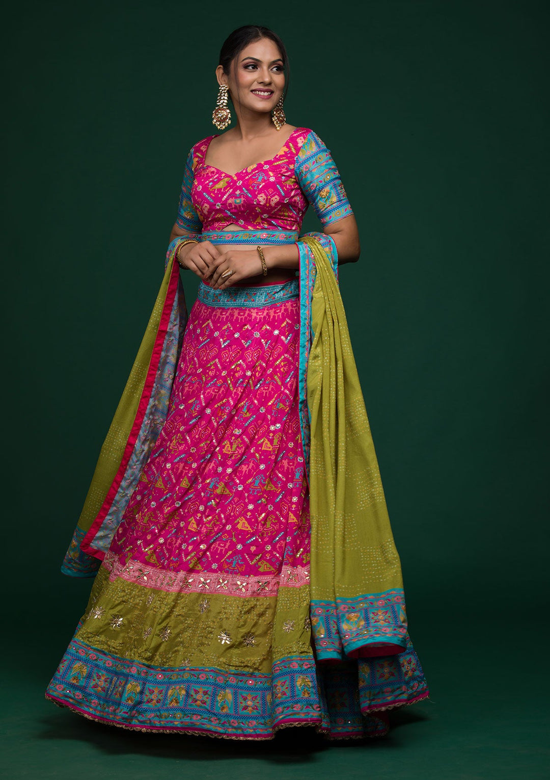 Rani Pink Gotapatti Art Silk Lehenga-koskii