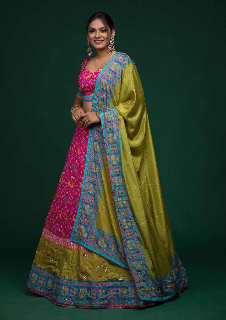 Rani Pink Gotapatti Art Silk Lehenga-koskii