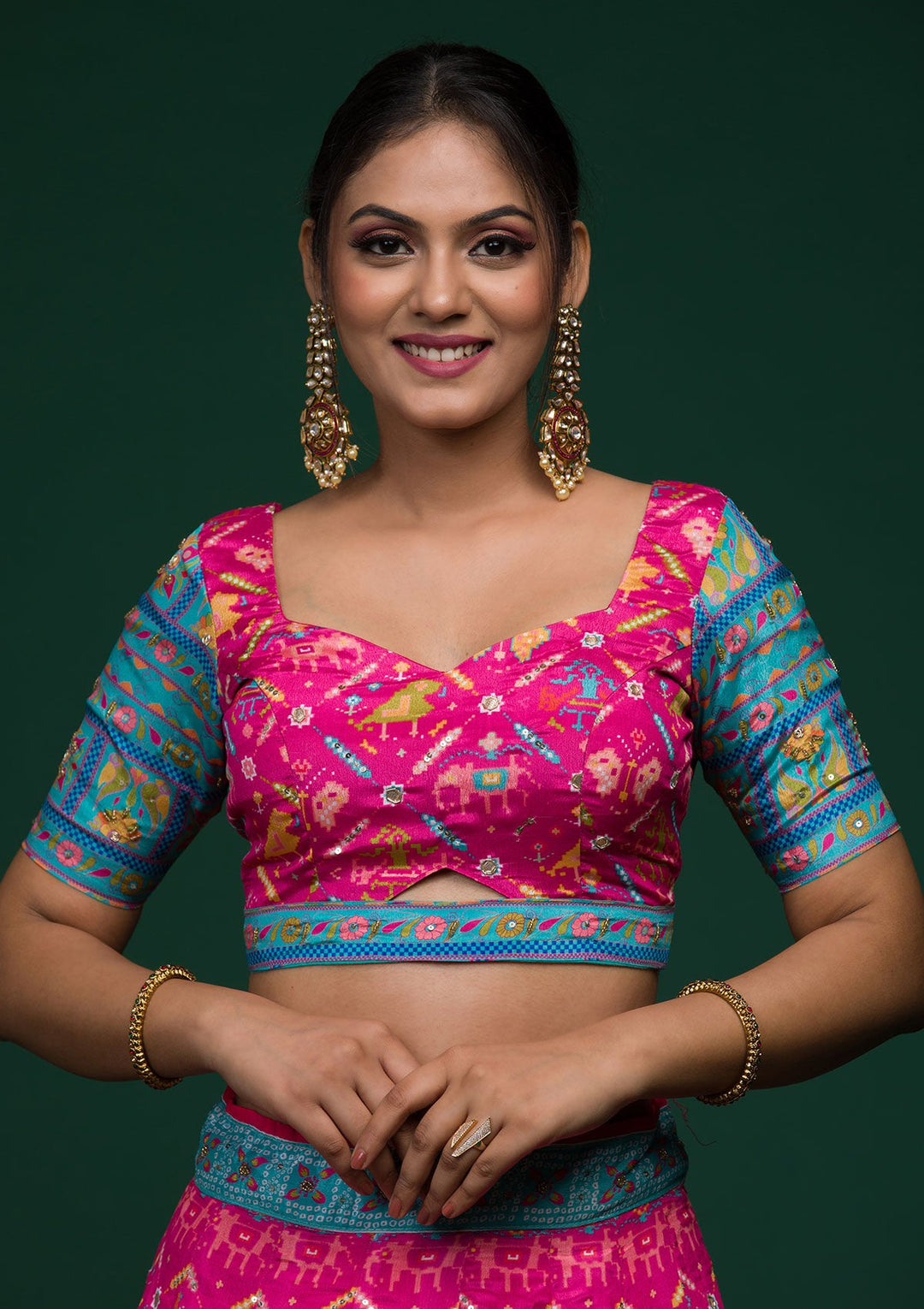 Rani Pink Gotapatti Art Silk Lehenga-koskii