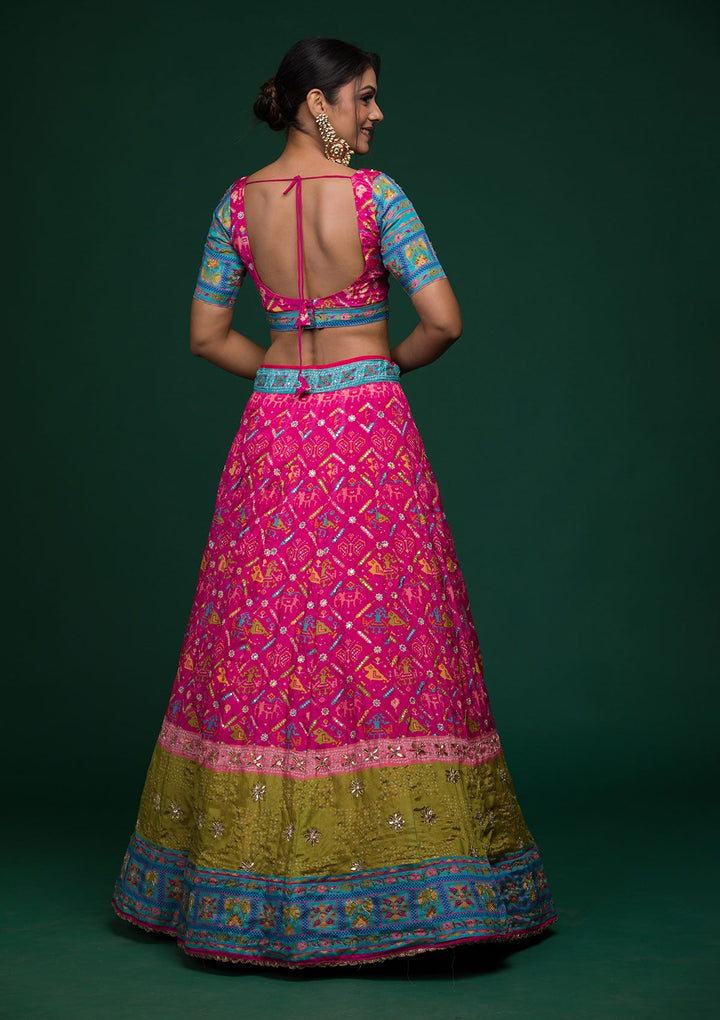 Rani Pink Gotapatti Art Silk Lehenga-koskii