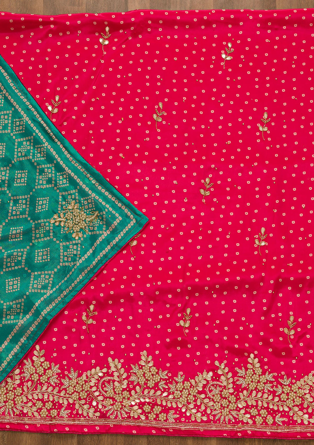 Rani Pink Gotapatti Brocade Salwar Kameez-Koskii