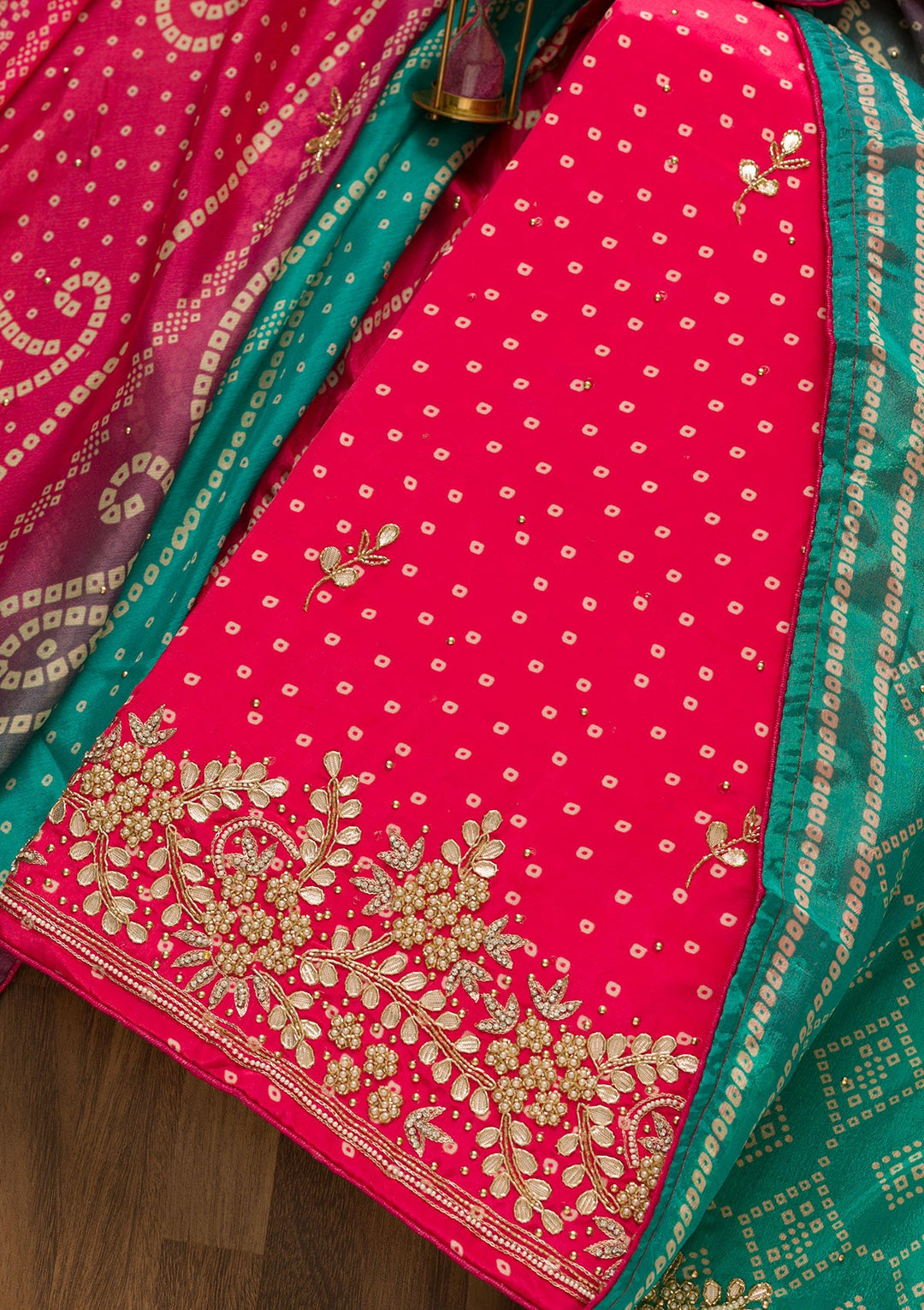 Rani Pink Gotapatti Brocade Salwar Kameez-Koskii