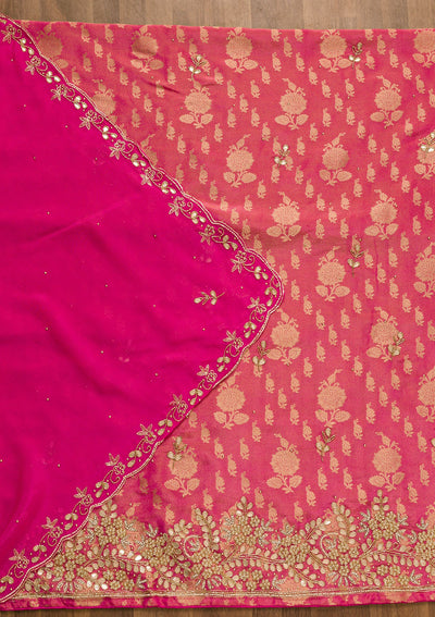 Rani Pink Gotapatti Brocade Salwar Kameez-Koskii