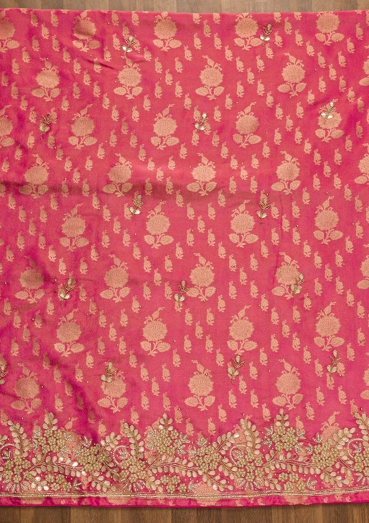 Rani Pink Gotapatti Brocade Salwar Kameez-Koskii