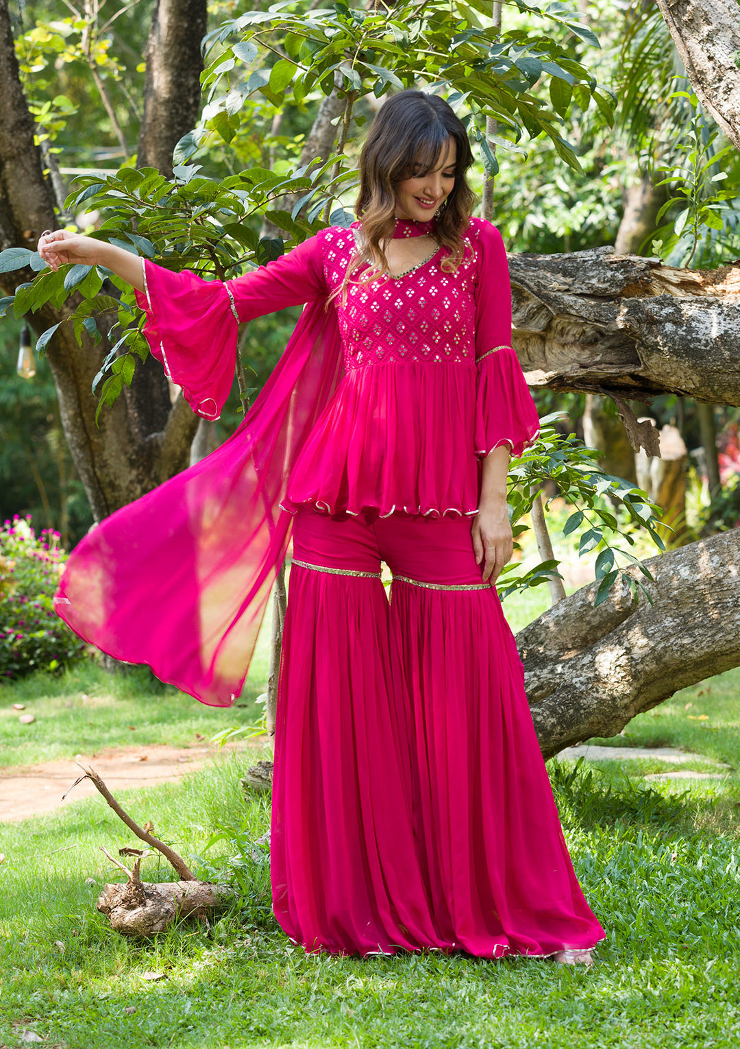 Rani Pink Gotapatti Georgette Designer  Salwar Kameez-Koskii