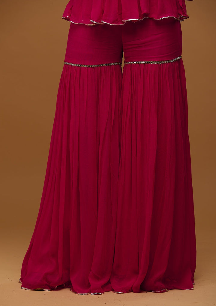 Rani Pink Gotapatti Georgette Designer Readymade Salwar Suit - Koskii