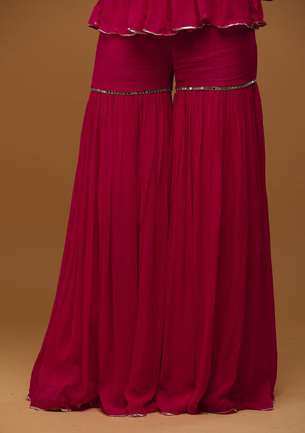 Rani Pink Gotapatti Georgette Designer Readymade Salwar Suit - Koskii