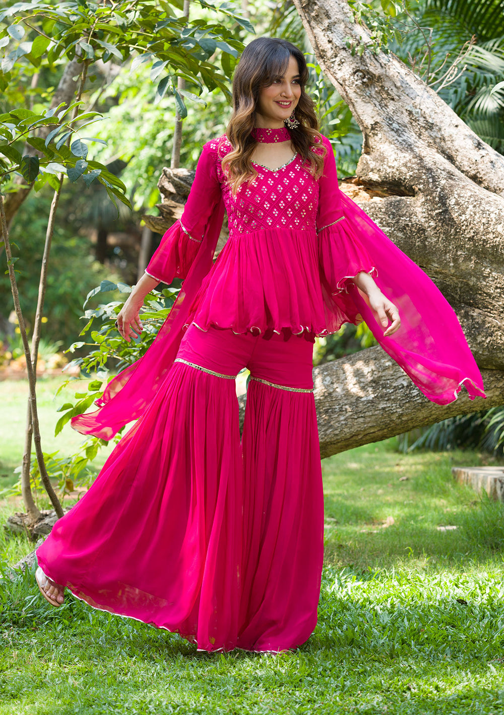 Rani Pink Gotapatti Georgette Designer  Salwar Kameez-Koskii