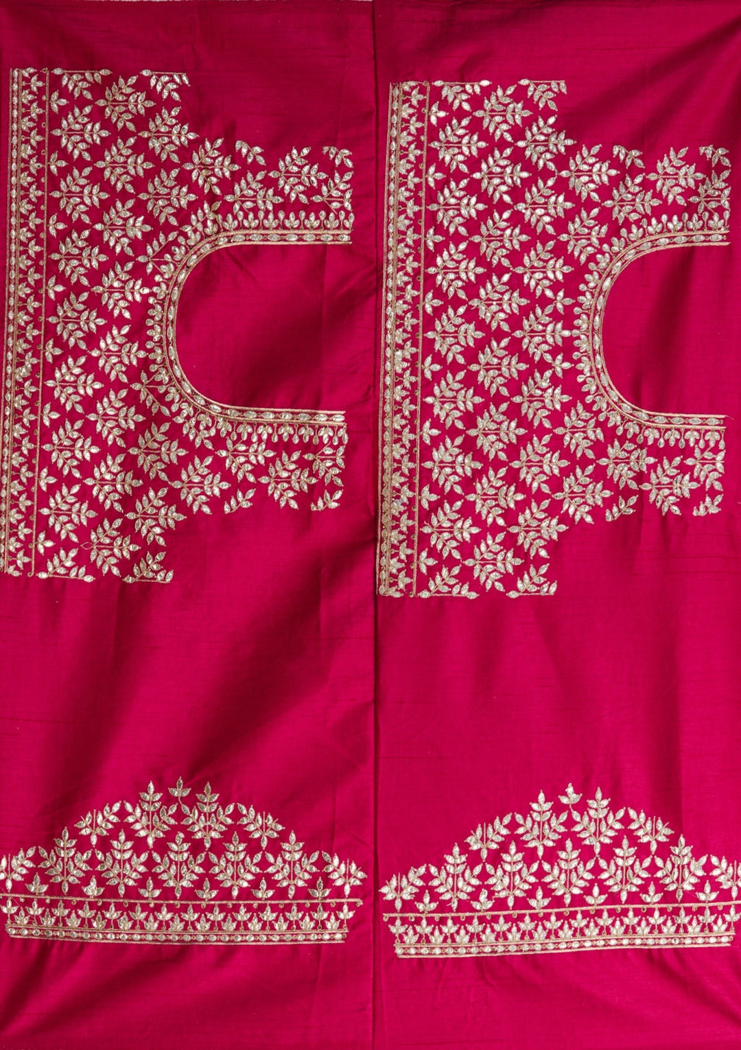 Rani Pink Gotapatti Raw Silk Designer Lehenga-Koskii
