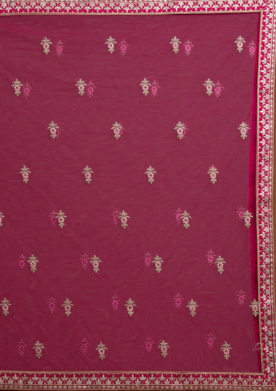 Rani Pink Gotapatti Raw Silk Designer Lehenga-Koskii