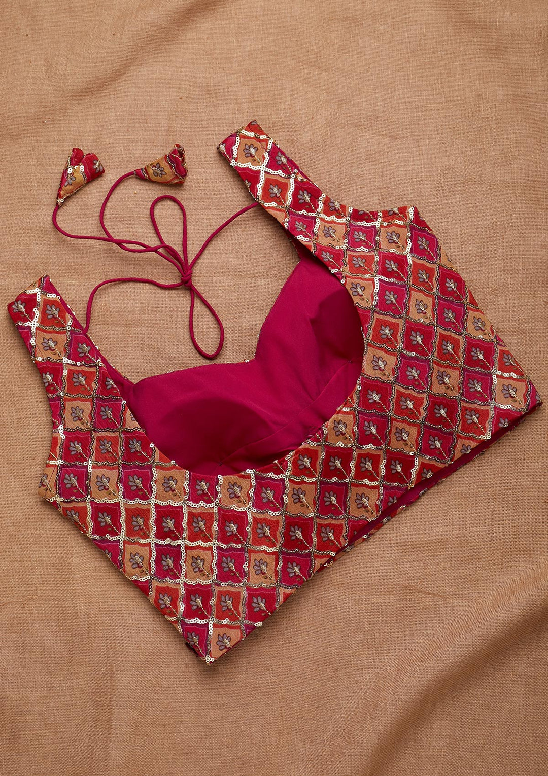 Rani Pink Sequins Georgette Blouse-Koskii