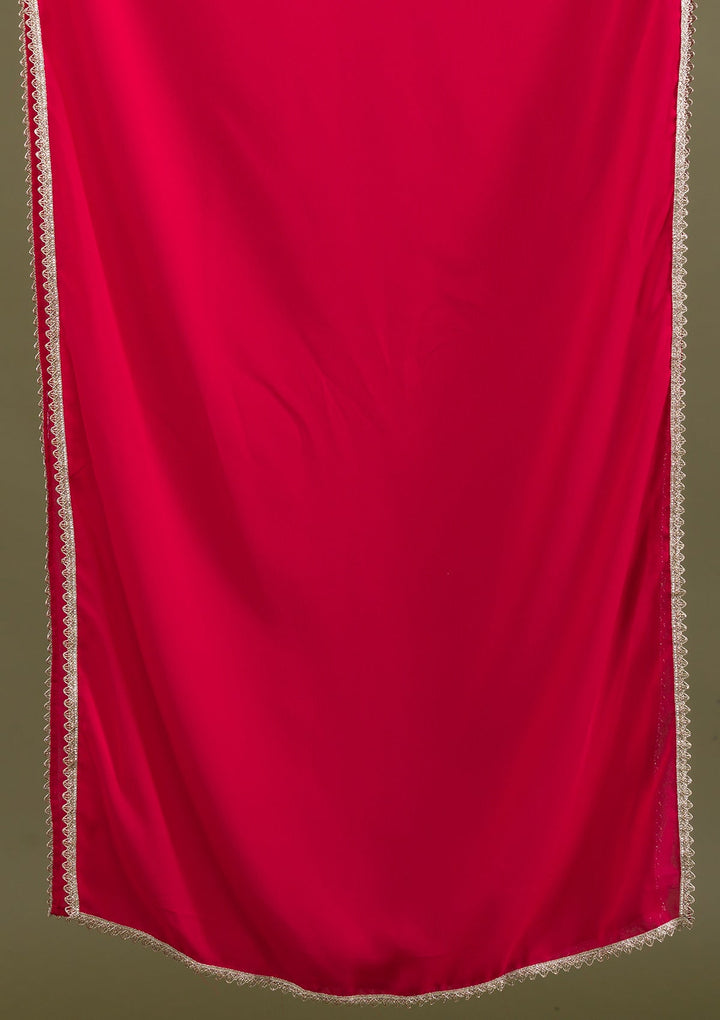 Rani Pink Sequins Georgette Readymade Salwar Suit-Koskii