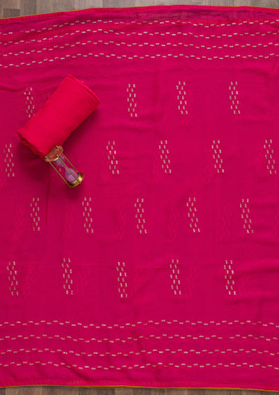 Rani Pink Sequins Georgette Semi-Stitched Salwar Suit-Koskii