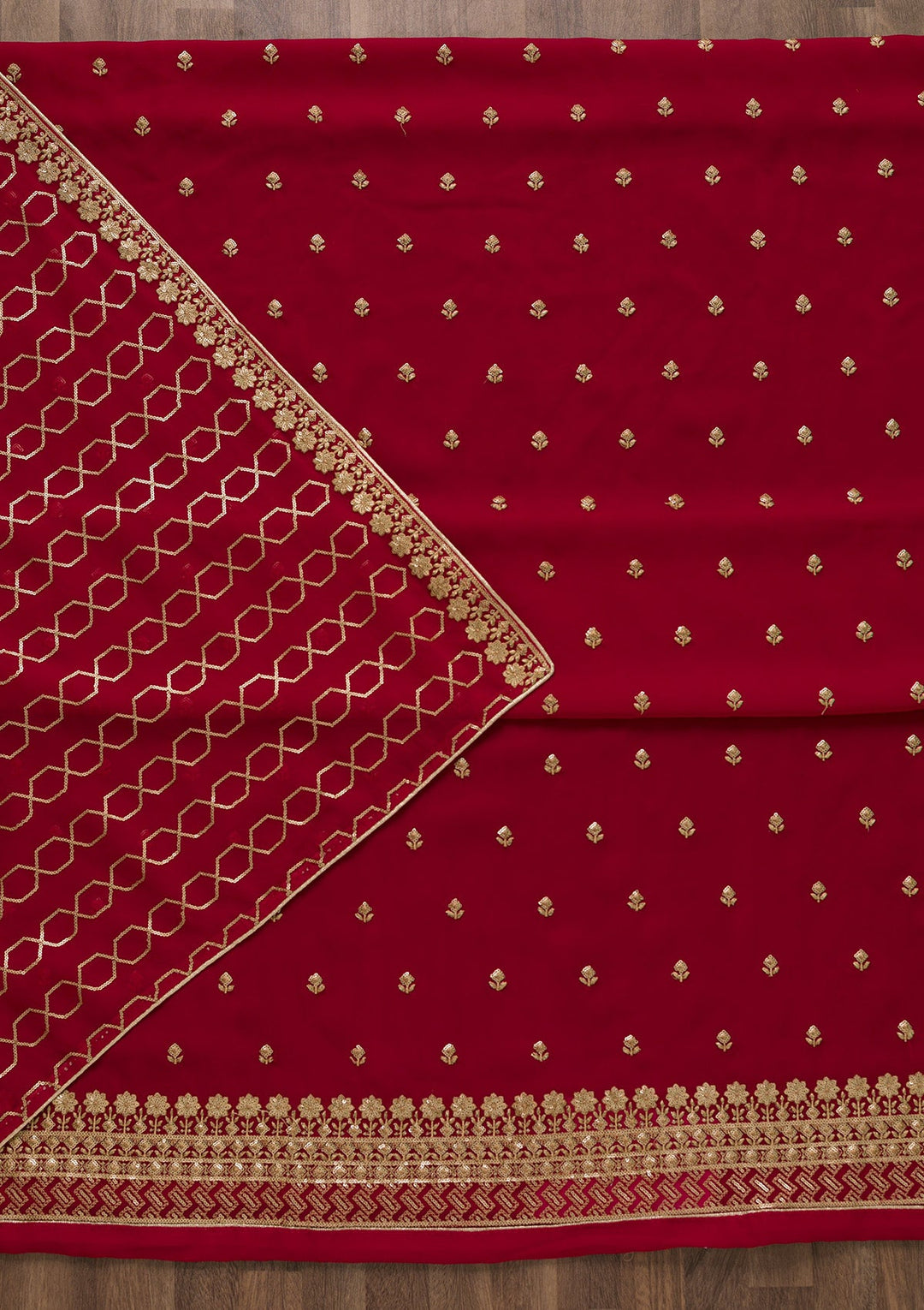 Rani Pink Sequins Georgette Unstitched Salwar Suit-Koskii