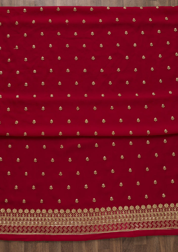 Rani Pink Sequins Georgette Unstitched Salwar Suit-Koskii