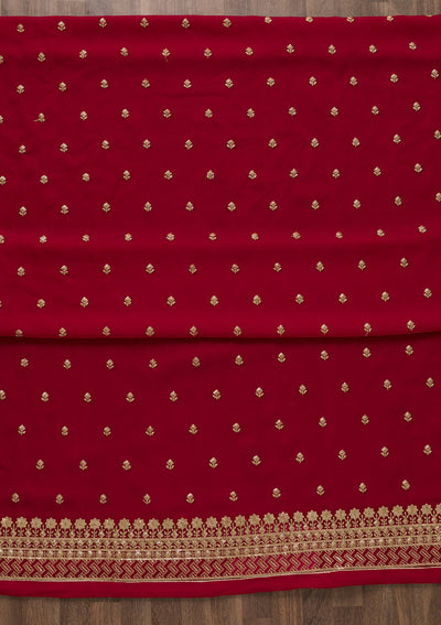 Rani Pink Sequins Georgette Unstitched Salwar Suit-Koskii