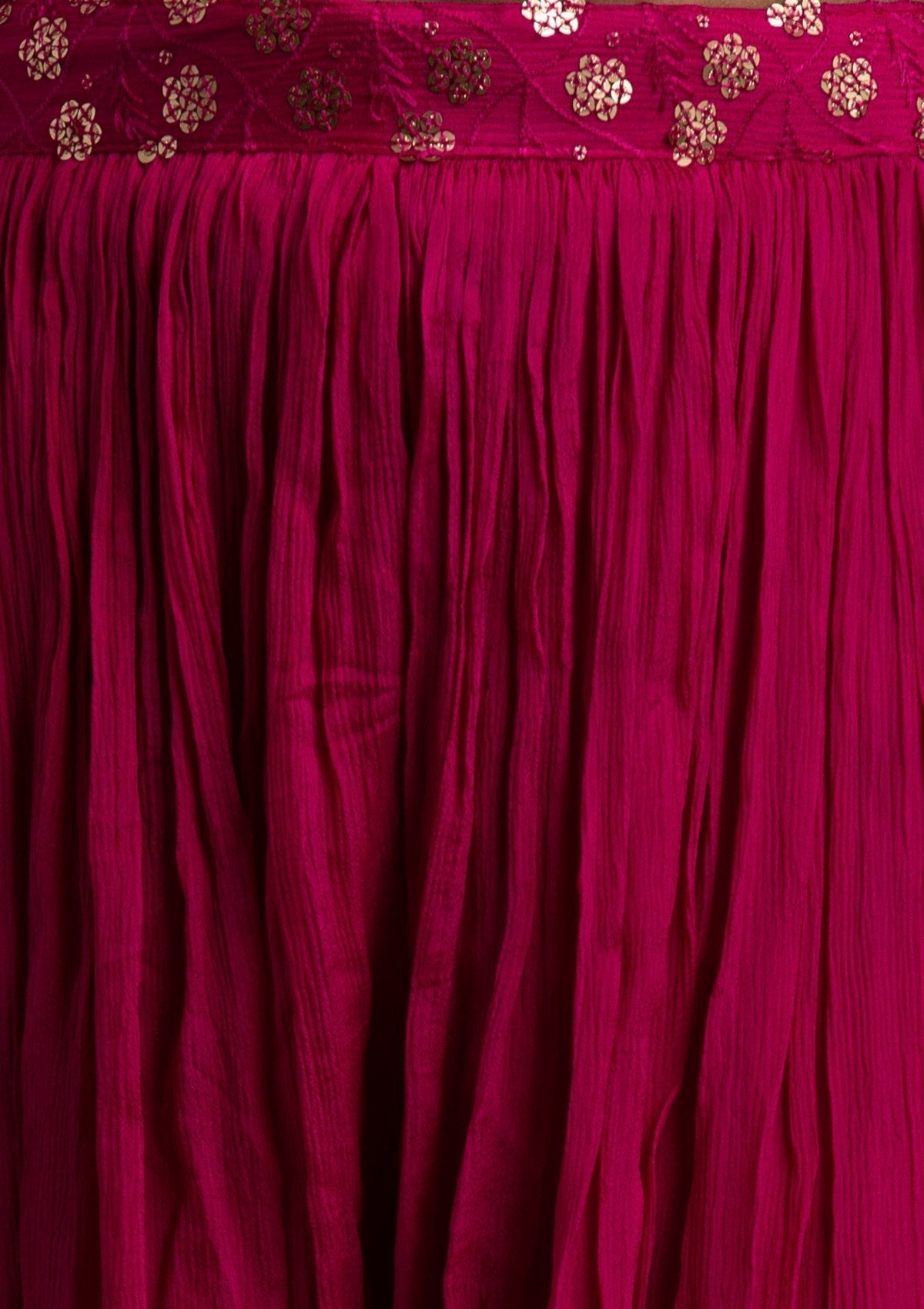 Rani Pink Sequins Semi Crepe Designer Salwar-Suit - koskii