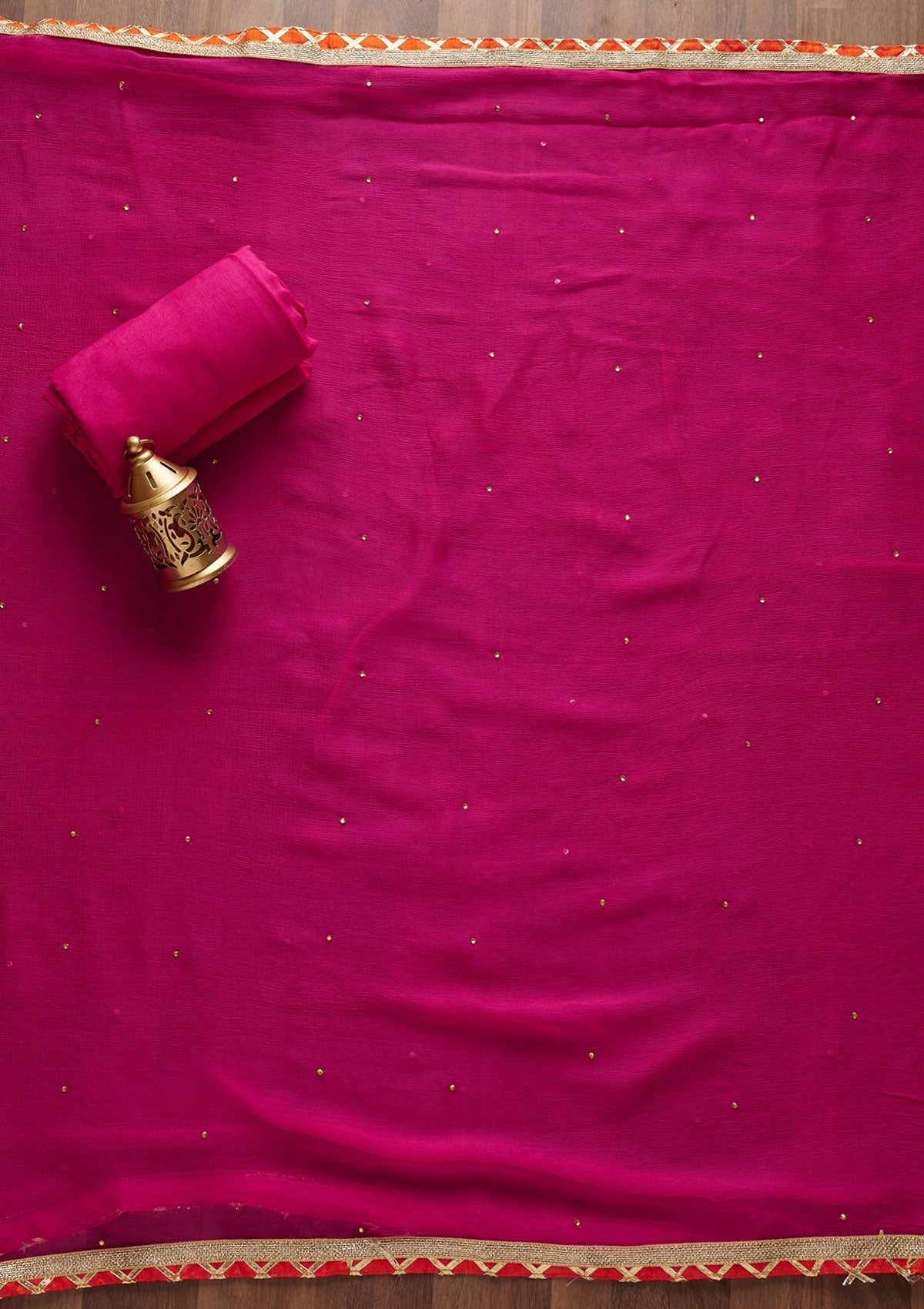 Rani Pink Stonework Art Silk Designer Unstitched Salwar Suit - Koskii