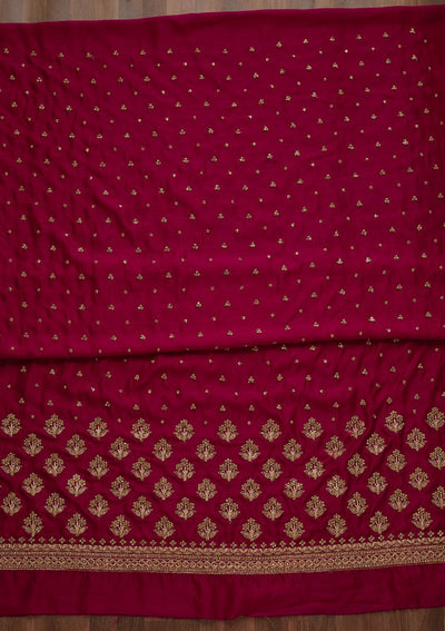 Rani Pink Stonework Georgette Unstitched Salwar Suit - Koskii