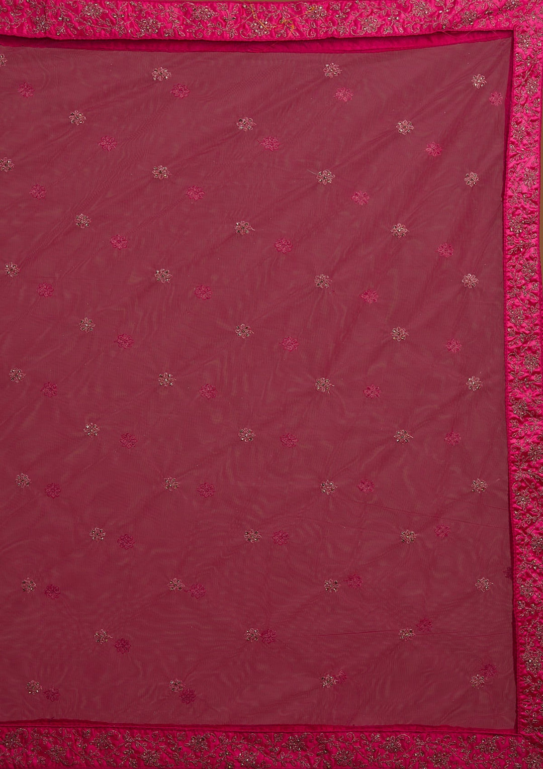 Rani Pink Stonework Net Designer Lehenga-Koskii