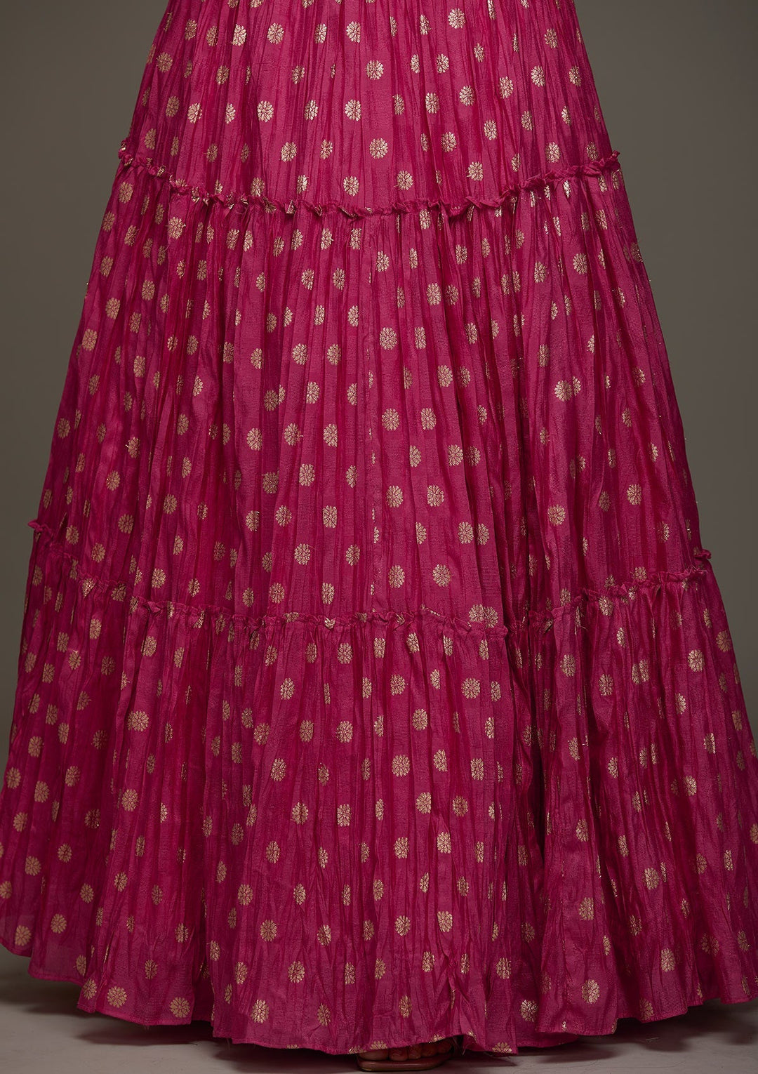 Rani Pink Stonework Raw Silk Designer Lehenga - Koskii