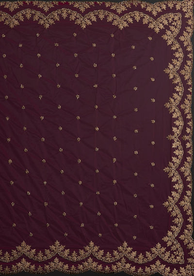 Rani Pink Stonework Raw Silk Designer Semi-Stitched Lehenga - koskii