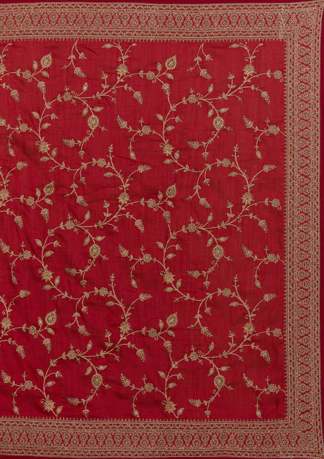 Rani Pink Stonework Raw Silk Designer Saree - Koskii