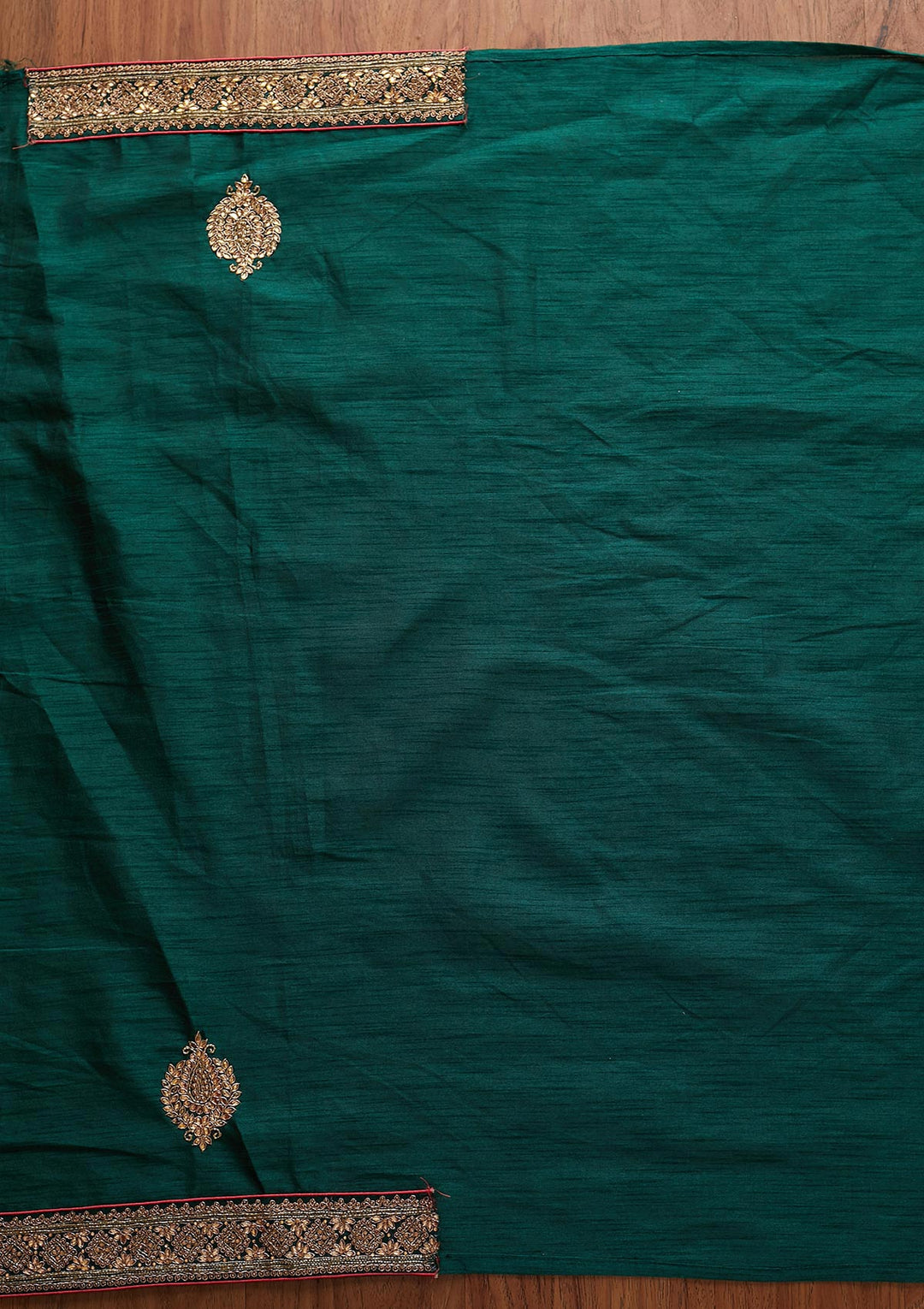 Rani Pink Zariwork Art Silk Designer Saree - koskii