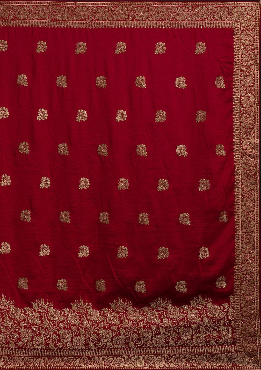 Rani Pink Zariwork Art Silk Designer Saree - koskii