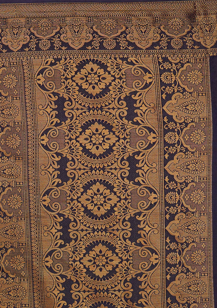 Rani Pink Zariwork Art Silk Saree-Koskii