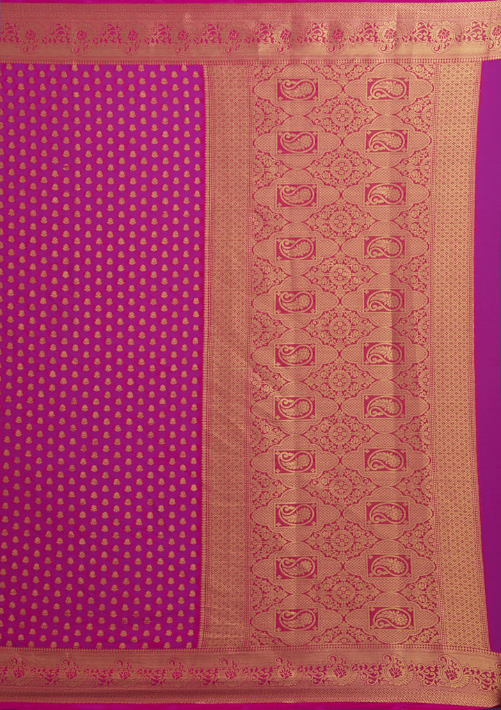Rani Pink Zariwork Art Silk Saree-Koskii