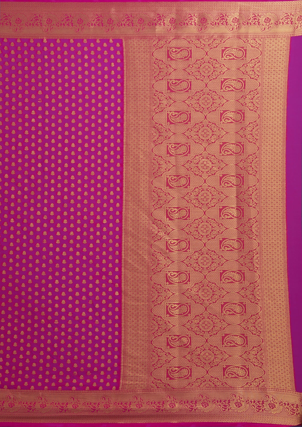 Rani Pink Zariwork Art Silk Saree-Koskii