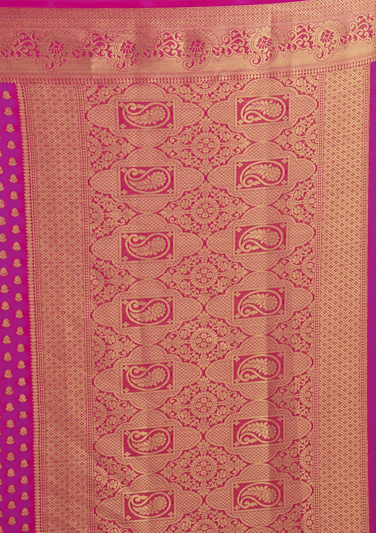 Rani Pink Zariwork Art Silk Saree-Koskii