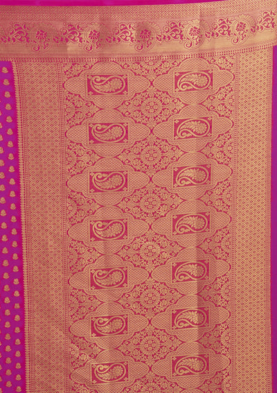 Rani Pink Zariwork Art Silk Saree-Koskii