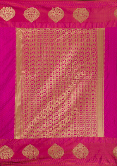 Rani Pink Zariwork Art Silk Saree-Koskii