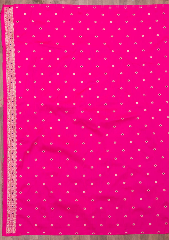 Rani Pink Zariwork Art Silk Saree-Koskii