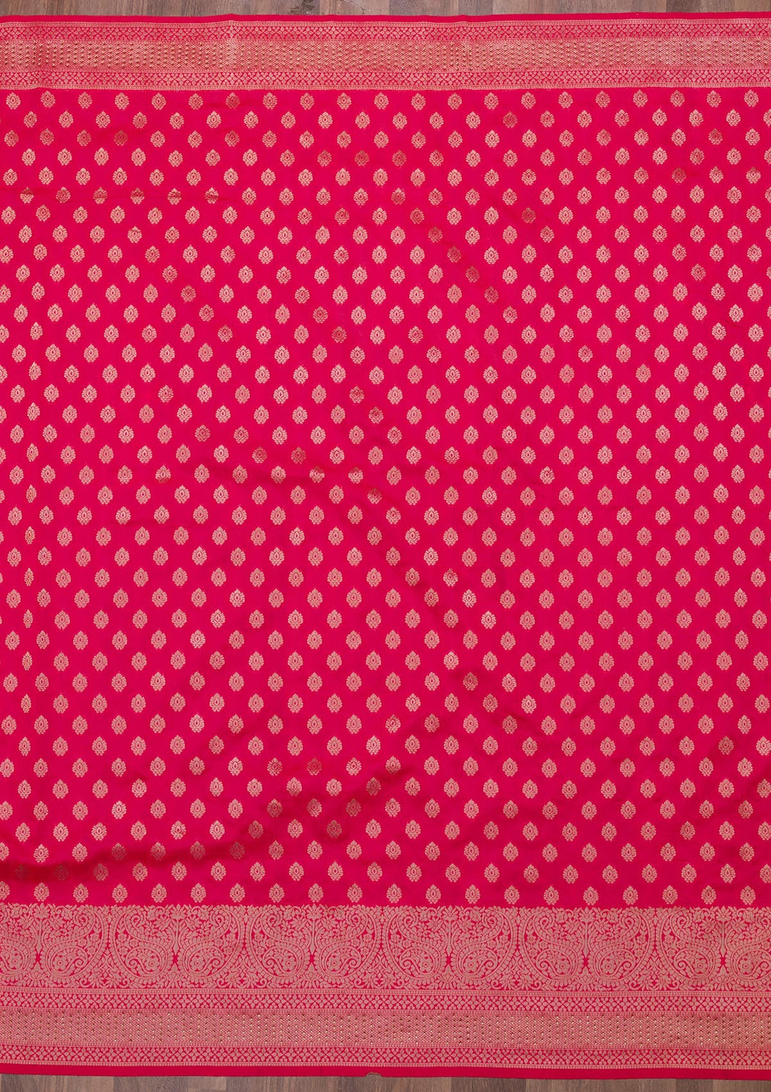 Rani Pink Zariwork Art Silk Saree-Koskii