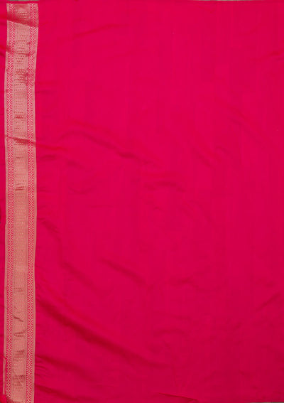 Rani Pink Zariwork Art Silk Saree-Koskii