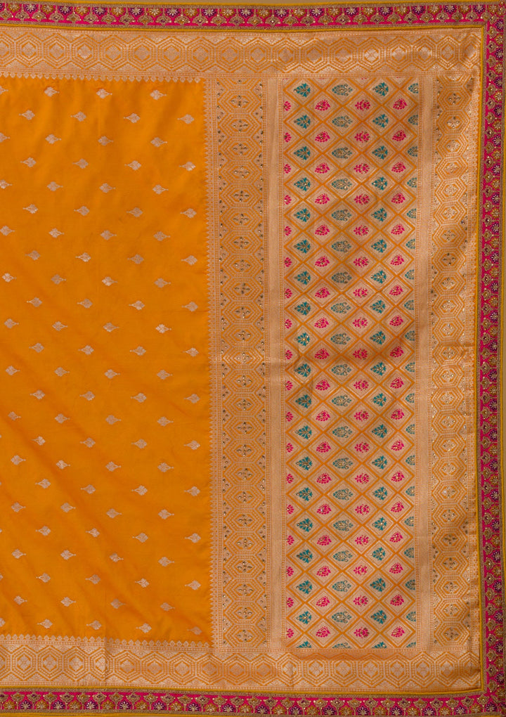 Rani Pink Zariwork Banarasi Lehenga-Koskii