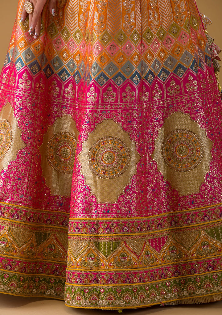 Rani Pink Zariwork Banarasi Lehenga-Koskii