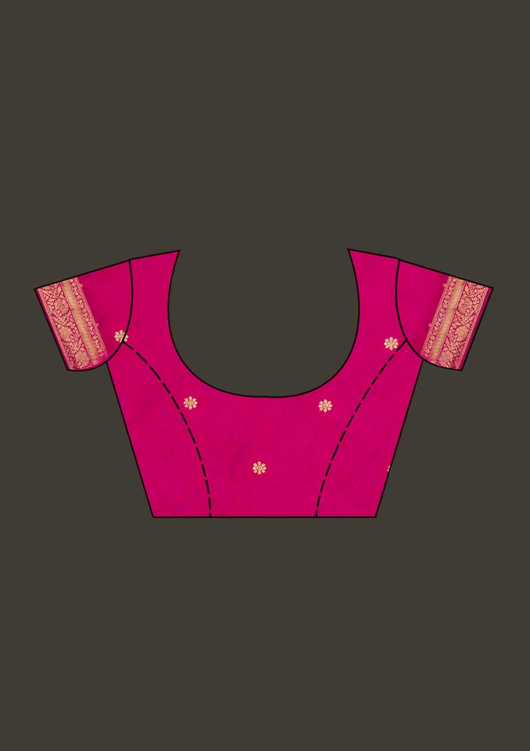 Rani Pink Zariwork Banarasi Designer Saree - Koskii