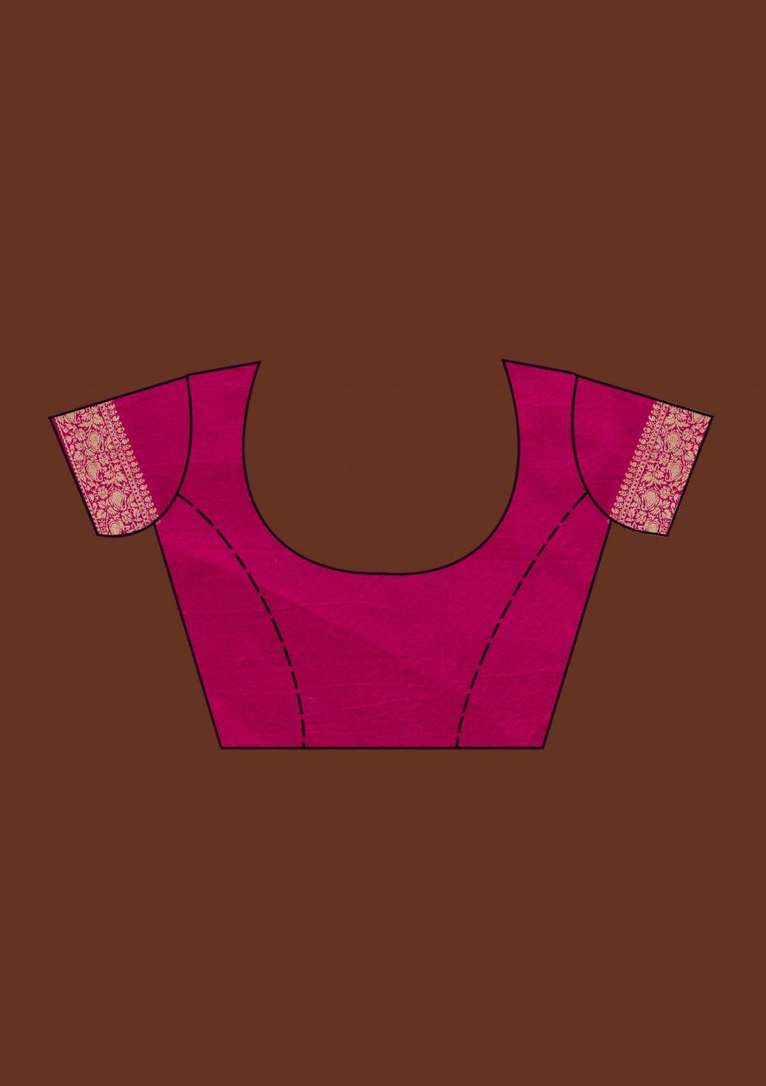Rani Pink Zariwork Banarasi Saree-Koskii
