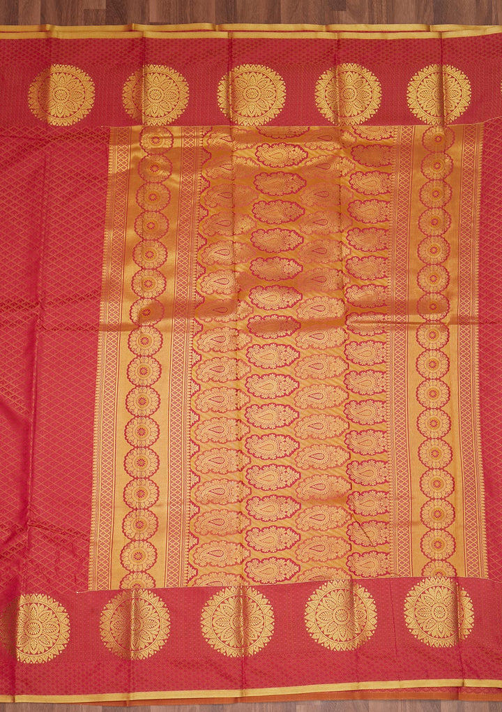 Rani Pink Zariwork Banarasi Saree - Koskii