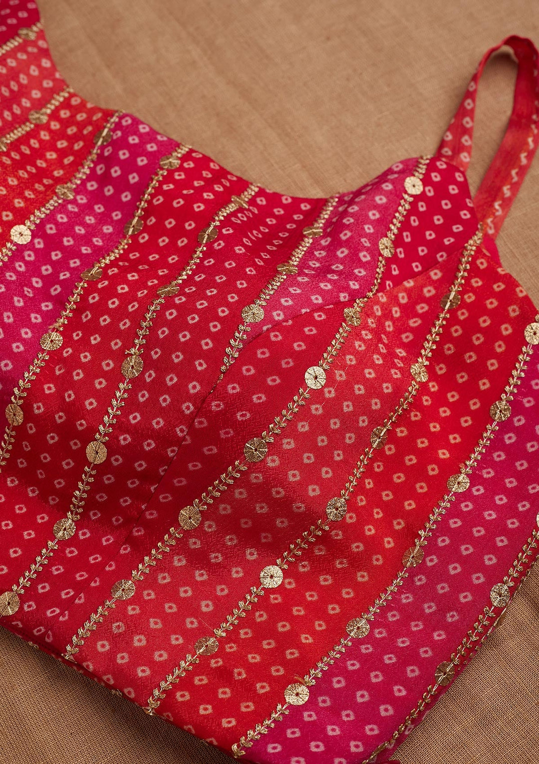 Rani Pink Zariwork Georgette Blouse-Koskii