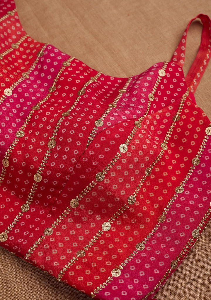 Rani Pink Zariwork Georgette Blouse-Koskii