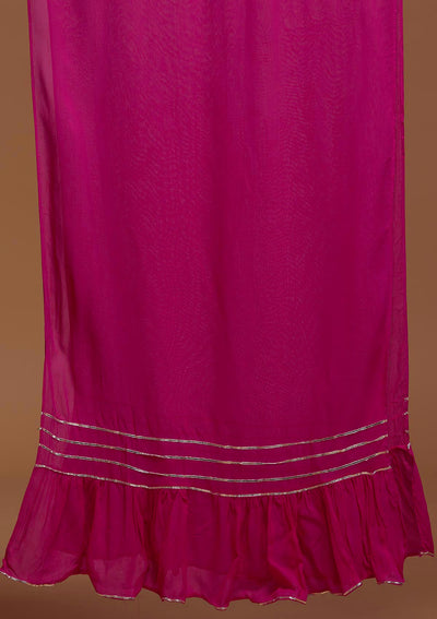 Rani Pink Zariwork Georgette Designer Anarkali Suit-Koskii