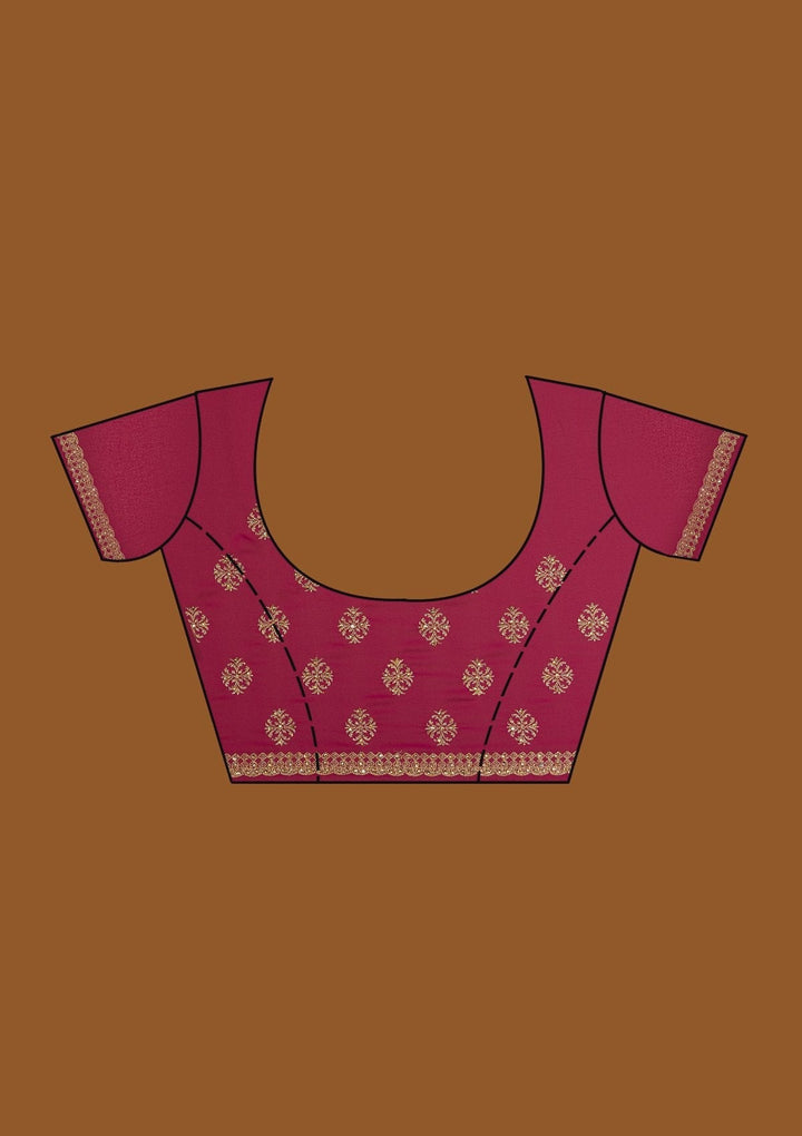 Rani Pink Zariwork Georgette Designer Saree - Koskii