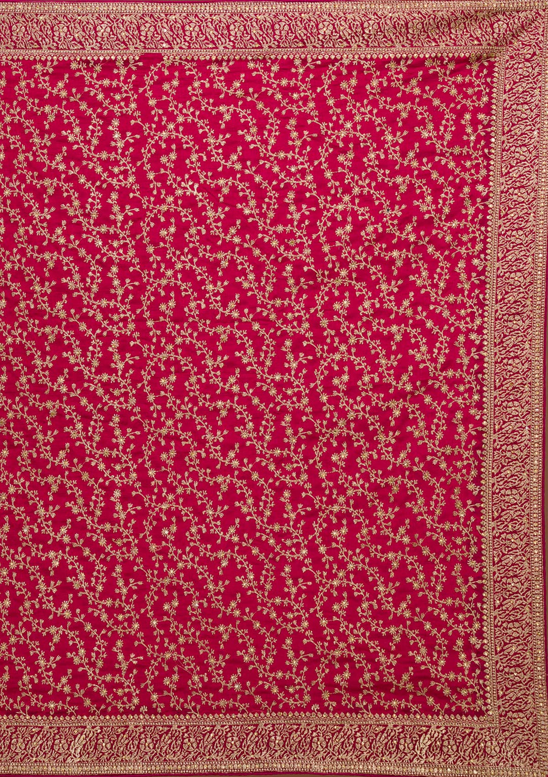 Rani Pink Zariwork Georgette Designer Saree-Koskii